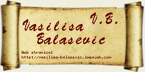 Vasilisa Balašević vizit kartica